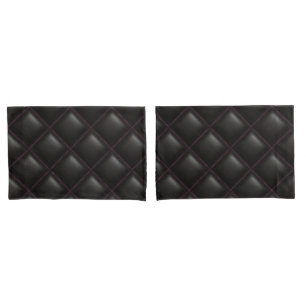 Housse D'oreillers Motif géométrique en cuir noir foncé