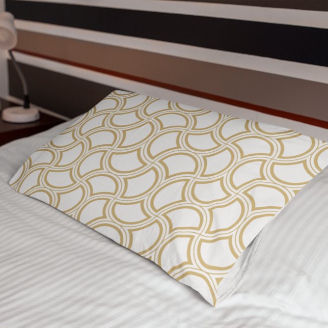 Housse D'oreillers Motif Gold Art Déco en blanc (Créateur téléchargé)