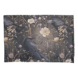 Housse D'oreillers Motif gothique Ravens & Fleurs
