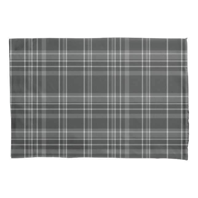 Housse D'oreillers Motif gris Tartan (devant)