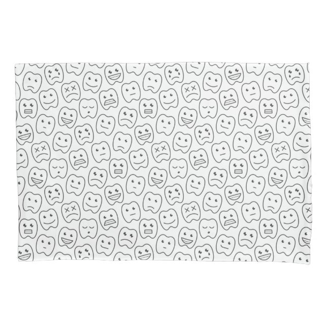 Housse D'oreillers Motif heureux de dents (devant-gauche)
