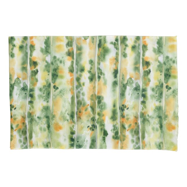 Housse D'oreillers motif jaune-vert citrouille (devant)