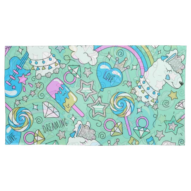 Housse D'oreillers motif lama 2 (devant)