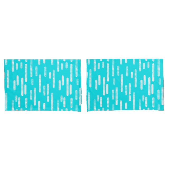 Housse D'oreillers Motif Lignes arrondies | Bleu/Turquoise (devant-Set)
