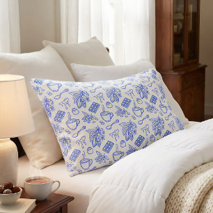 Housse D'oreillers Motif Moderne de Toile Bleue Cacao et Chocolat