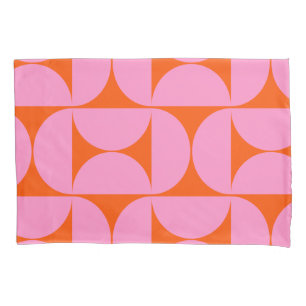 Housse D'oreillers Motif Moderne Du Milieu Du Siècle Préppant Rose Et