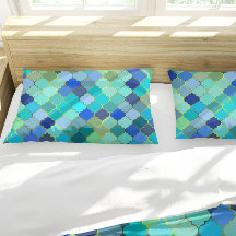 Motif mosaïque marocaine bleu aqua