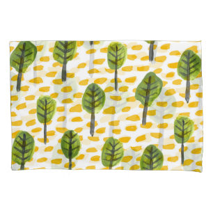 Housse D'oreillers Motif Naïve Green Black Tree