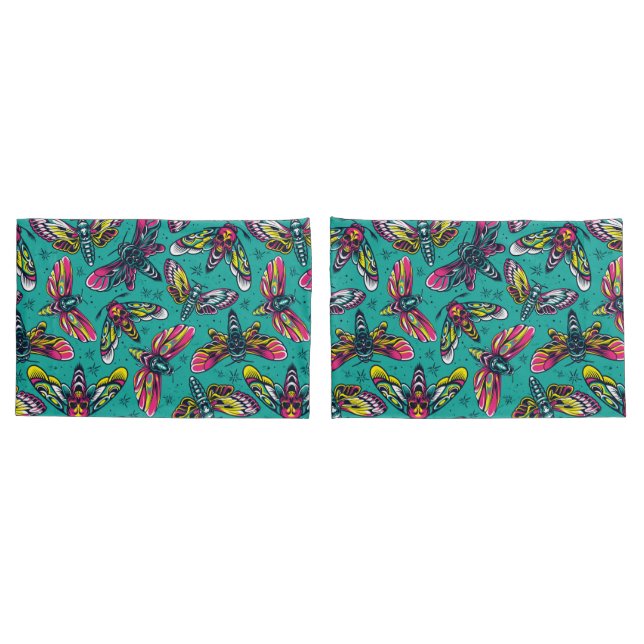 Housse D'oreillers Motif Neon Moth (Dos-Set)