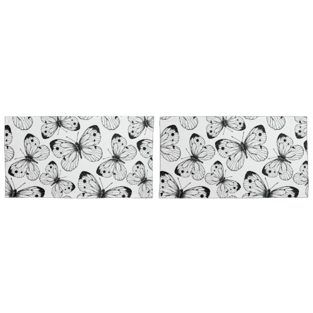 Housse D'oreillers Motif papillon de choux (devant-Set)
