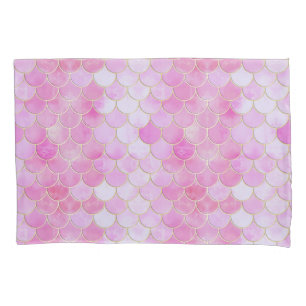 Housse D'oreillers Motif Pink Pastel & Gold Shimmer Mermaid