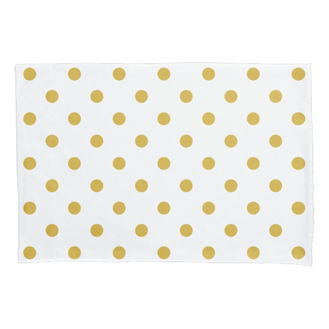 Housse D'oreillers Motif Pois Gold White (devant)