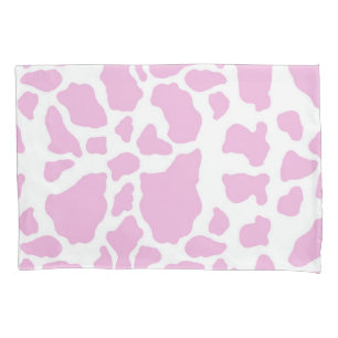 Housse D'oreillers Motif Poster de animal des points de vache rose