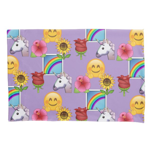 Housse D'oreillers Motif pourpre de beauté d'Emoji (devant)