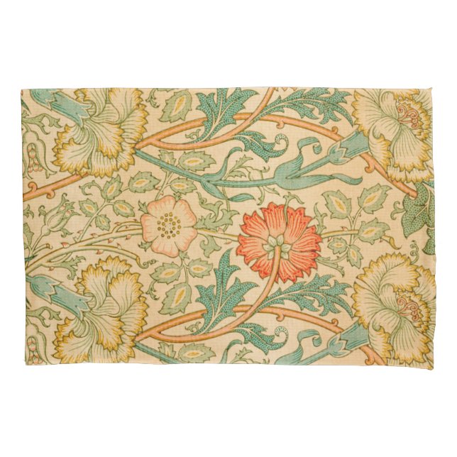 Housse D'oreillers Motif rose et Rose (par William Morris) (devant-gauche)