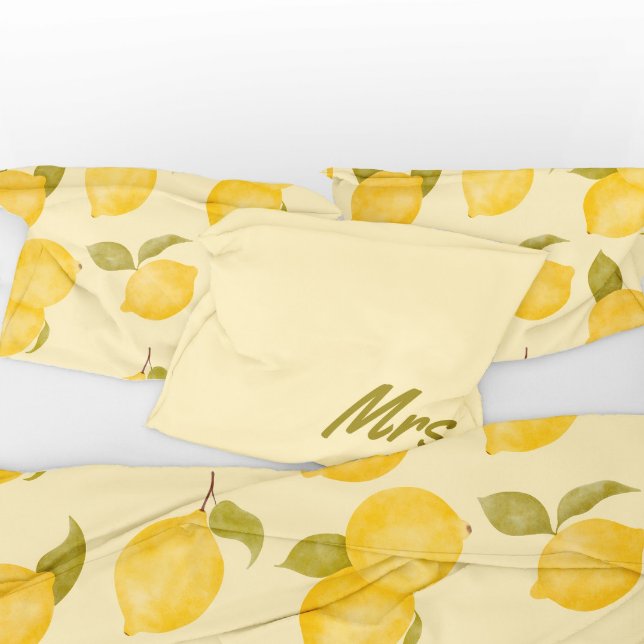 Housse D'oreillers Motif rustique citron aquarelle (Créateur téléchargé)