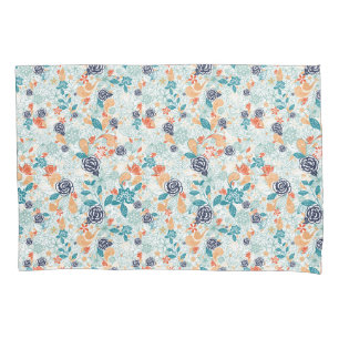 Housse D'oreillers Motif sans couture à fleurs rétro