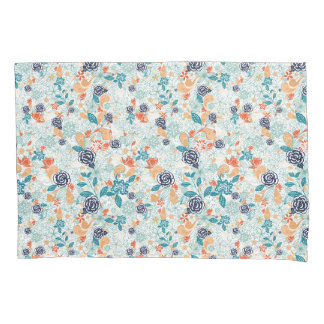 Housse D'oreillers Motif sans couture à fleurs rétro