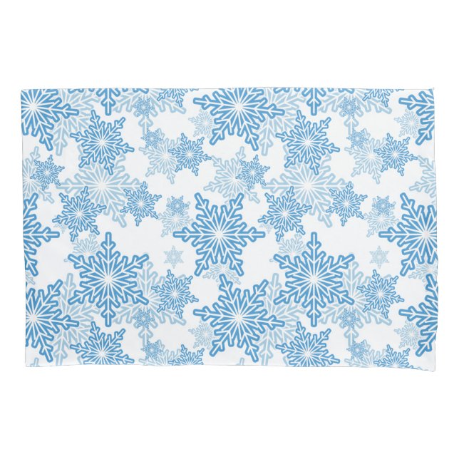 Housse D'oreillers Motif sans couture blanc et bleu (devant)