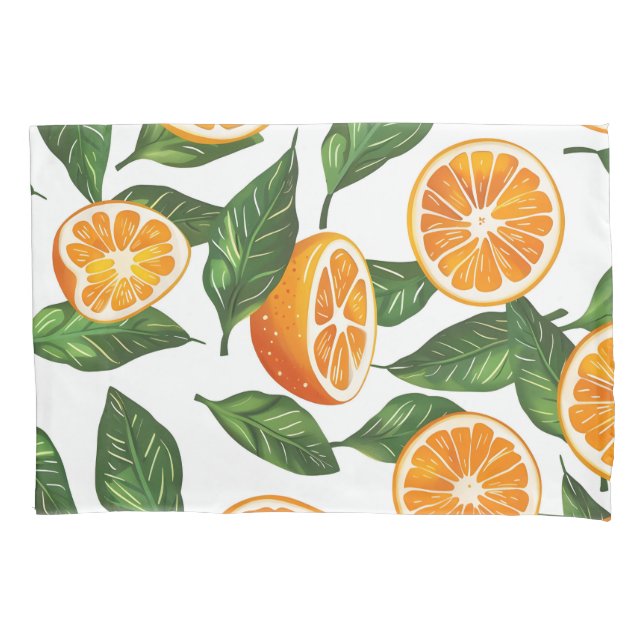 Housse D'oreillers Motif sans couture de fruit orange botanique Citru (devant)