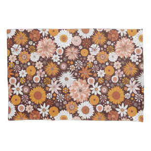 Housse D'oreillers Motif super Retro Flower Garden