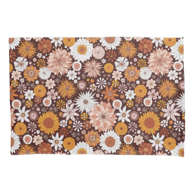 Housse D'oreillers Motif super Retro Flower Garden (devant)