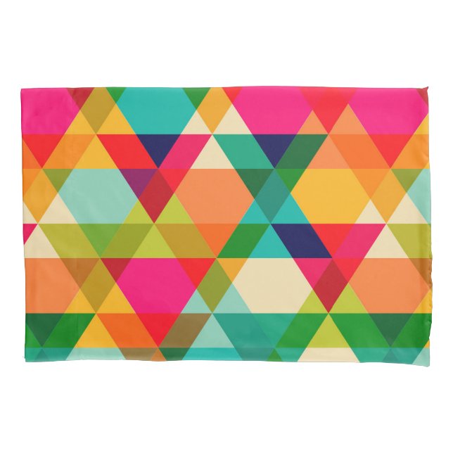 Housse D'oreillers Motif triangle géométrique brillant couleur gras (devant)