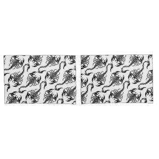 Housse D'oreillers Motif tribal de scorpion noir et blanc