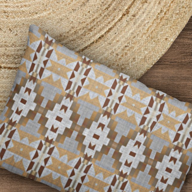 Housse D'oreillers Motif tribal kaki beige Taupe gris Brown foncé (Créateur téléchargé)