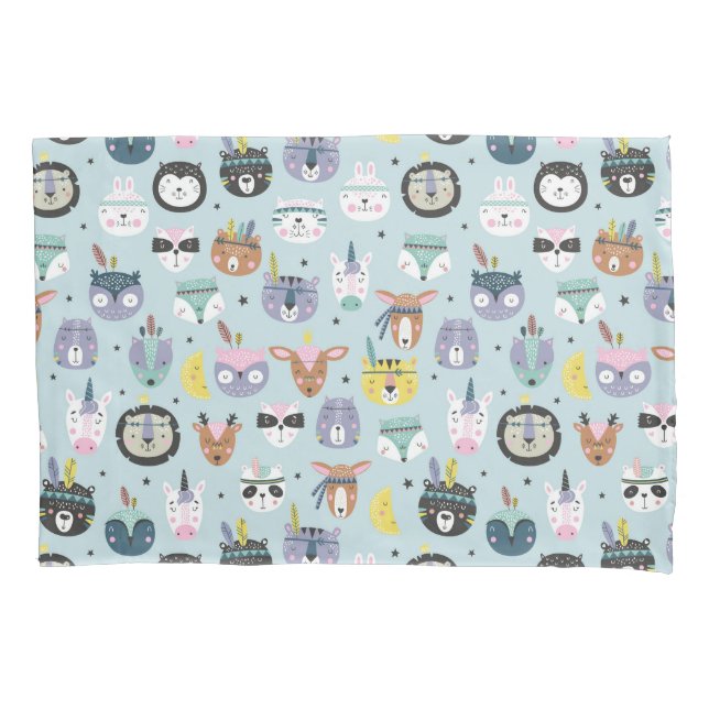 Housse D'oreillers Motif tribal mignon de visage (devant-gauche)