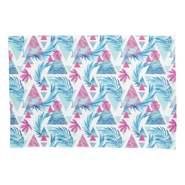 Housse D'oreillers Motif tropical de feuille d'aquarelle abstraite (devant-gauche)