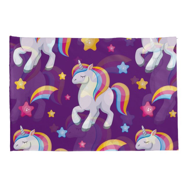 Housse D'oreillers Motif Unicorn Magique Cheval mignon (Dos-Droit)