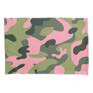 Housse D'oreillers Motif vert rose de camouflage de Camo d'armée de