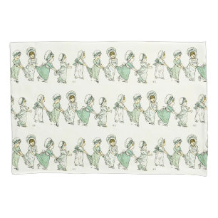 Housse D'oreillers Motif vintage d'enfants mignons Kate Greenaway Men