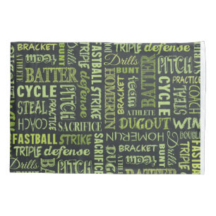Housse D'oreillers Mots de tableau de jeu de base-ball de Fastpitch