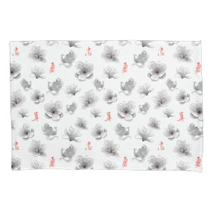 Housse D'oreillers Mulan "Loyal Brave True" Fleur et Motif de l'espri