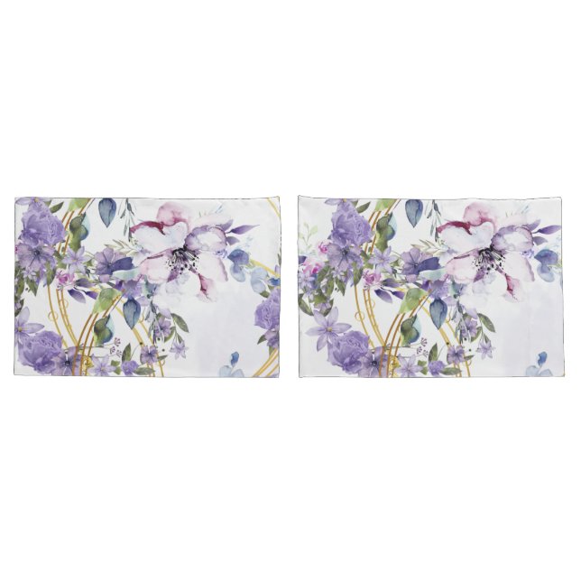 Housse D'oreillers Murugi Luxe Lits Regal Blossom Paire de (Dos-Set)