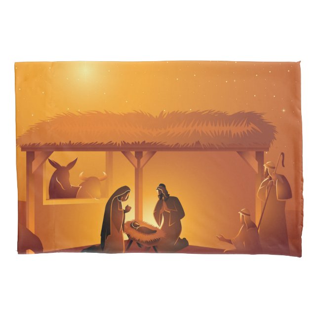 Housse D'oreillers Nativité Bébé Jésus Marie Joseph Noël (devant)
