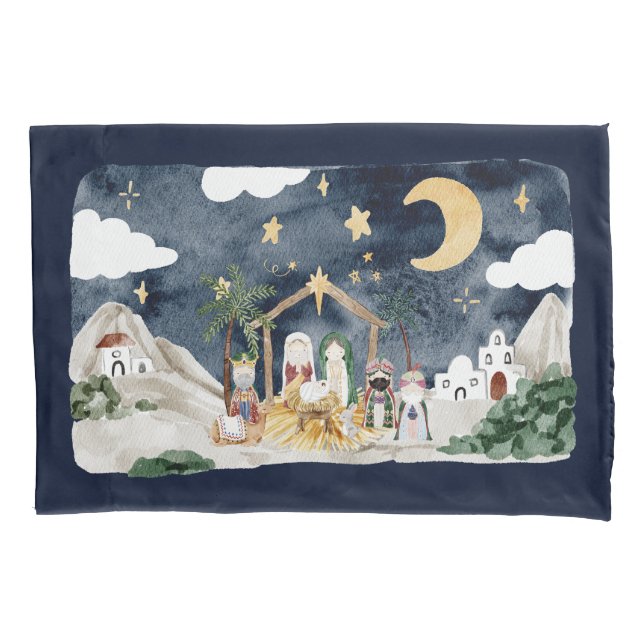 Housse D'oreillers Nativité chrétienne de Noël (devant)