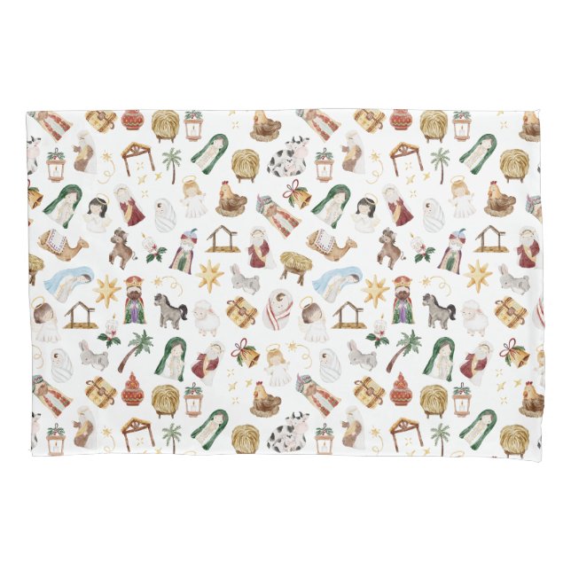 Housse D'oreillers Nativité chrétienne de Noël (devant)