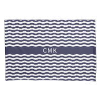 Nautique Marine Blue Waves Chic Beach House Monogr