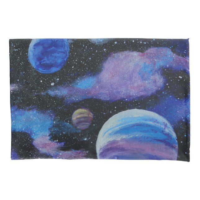 Housse D'oreillers Nebula et Planètes Space Pillowcase (devant)