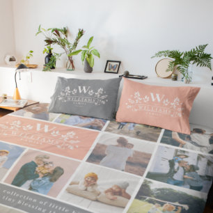 Housse D'oreillers N'importe quelle couleur   Monogramme de nom de fa