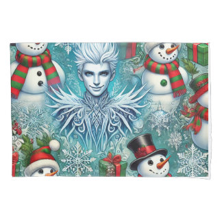Housse D'oreillers noël jack givre et bonhomme de neige