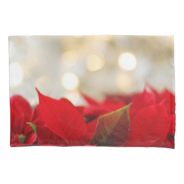 Housse D'oreillers Noël Poinsettia (devant)