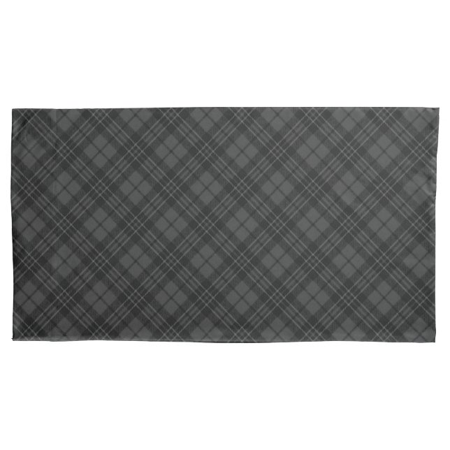 Housse D'oreillers Noir blanc tartan plaid hiver Noël motif (devant)