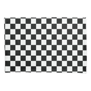 Housse D'oreillers Noir et blanc Checkered