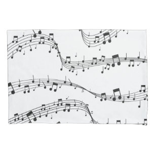 Housse D'oreillers Noir et blanc note musicienne Motif