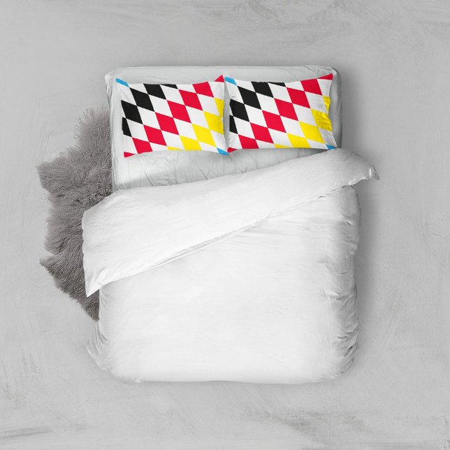 Housse D'oreillers Noir rouge jaune Bavaria Motif Drapeau Diamant (Créateur téléchargé)