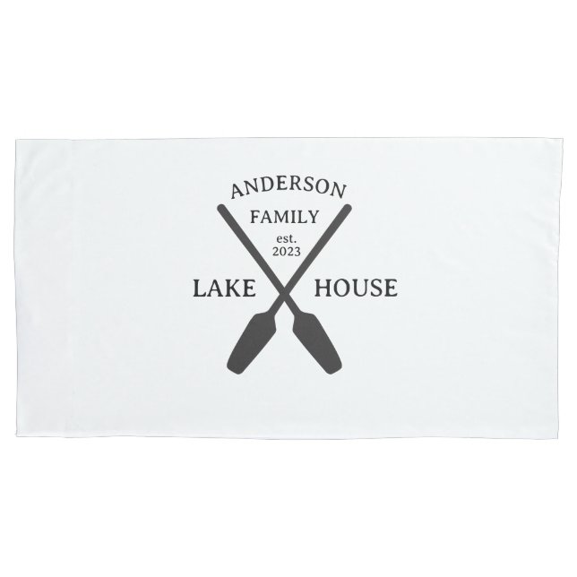 Housse D'oreillers Nom de famille personnalisé Lake House (devant)